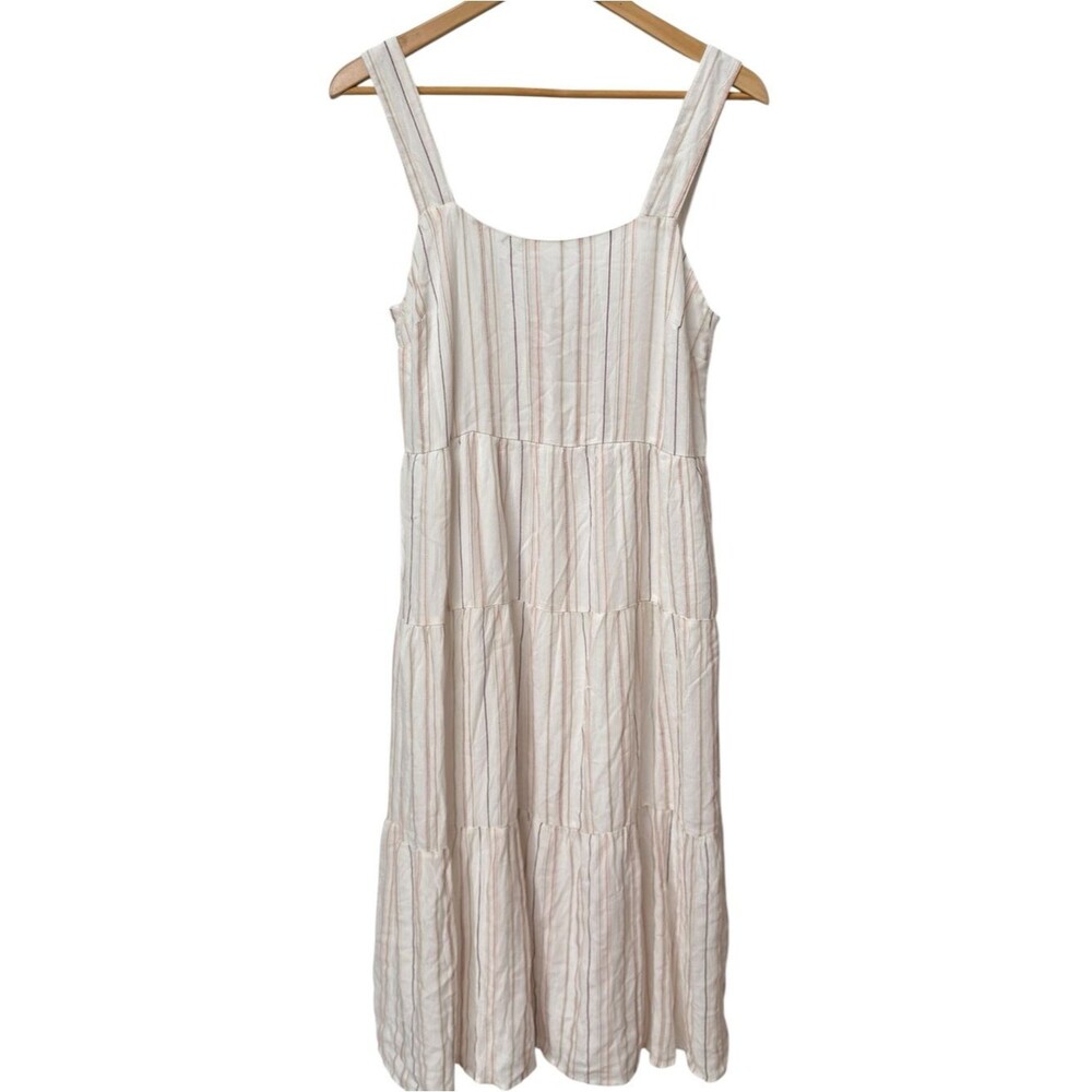 Blu Pepper Sleeveless Adjustable Strap Flowy Tiered Striped Dress. Small. NEW.